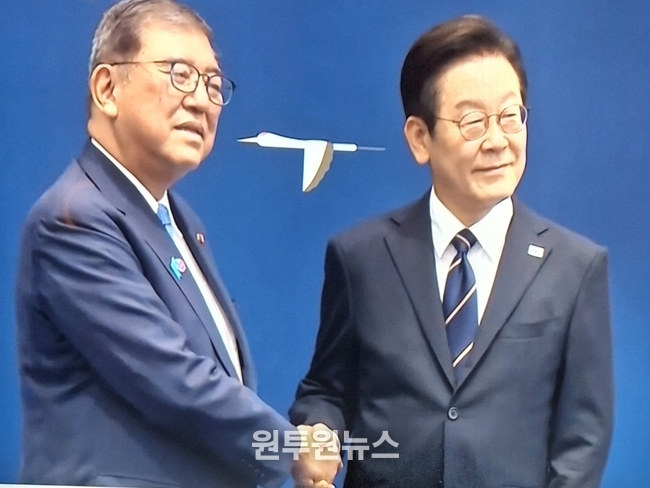 일본 이사바 총리와 한국 이재명 대통령