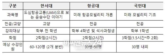 대학별 시범강의 운용안