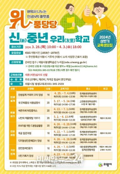 의왕시, 위풍당당 신(新)중년 우리(友里)학교 교육생 모집