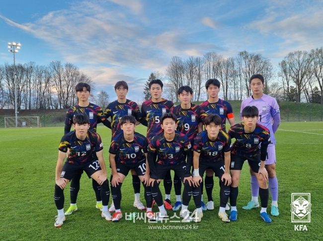 3월 독일 뮌헨 전지훈련 당시 U-17 대표팀 경기 장면