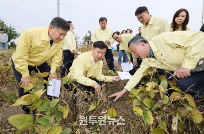 수확기 벼.논콩 피해 민생 현장방문