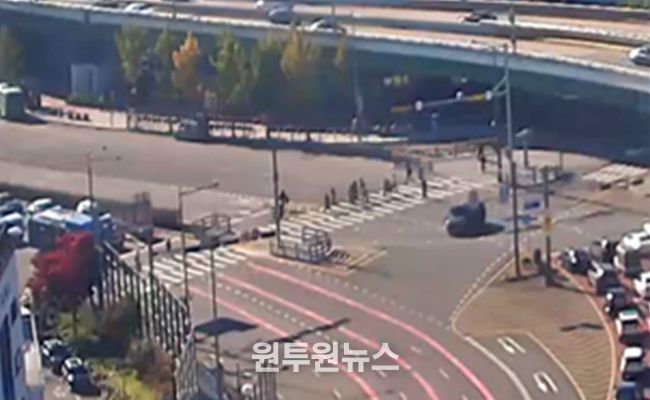 용산구 북한남삼거리 보행섬 설치 후