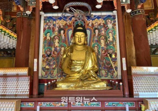 세종 비암사 소조아미타여래좌상