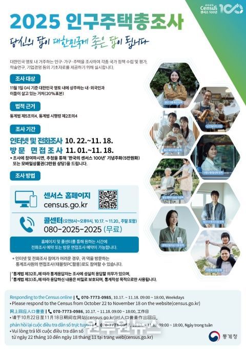 2025 인구주택총조사(표본) 홍보 포스터