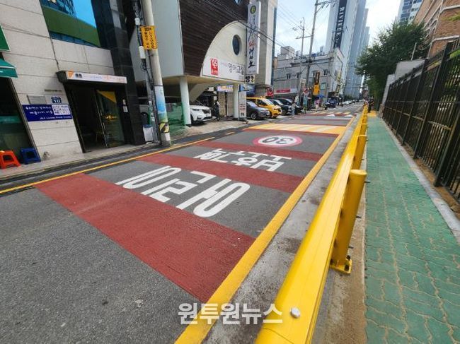 북구, 명촌초 보행환경 개선사업...보차도 미분리 구간 보도 설치 완료