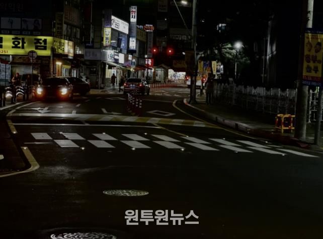 구리시 인창동, 아름마을 횡단보도 8개소에 발광 다이오드(LED) 바닥조명 설치 완료