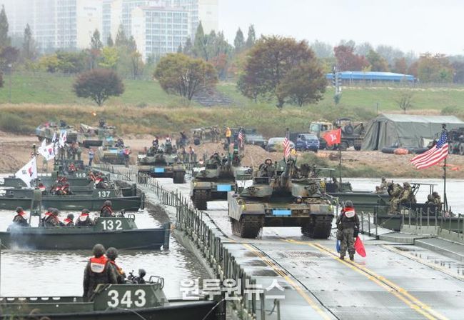 지난해 대규모 기계화부대 실기동훈련