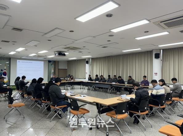 안산도시공사 본사에서 진행 중인 기능연속성 계획 훈련 모습. (사진=안산도시공사 제공)