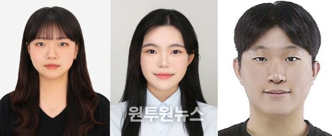 경상국립대학교 농업생명과학대학 지역시스템공학과 기후지능농업방재연구실 연구원 최지은 씨,스마트농업시설환경공학연구실 석사과정 강성하, 유재민 씨(왼쪽부터).