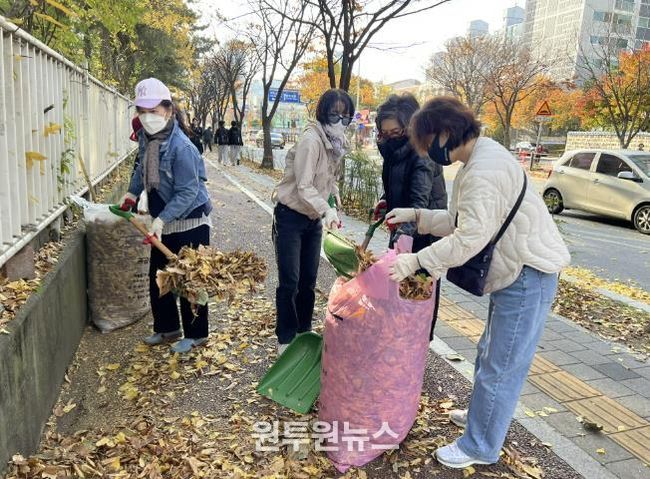수원시 장안구 정자3동, 가을맞이 낙엽 대청소 실시
