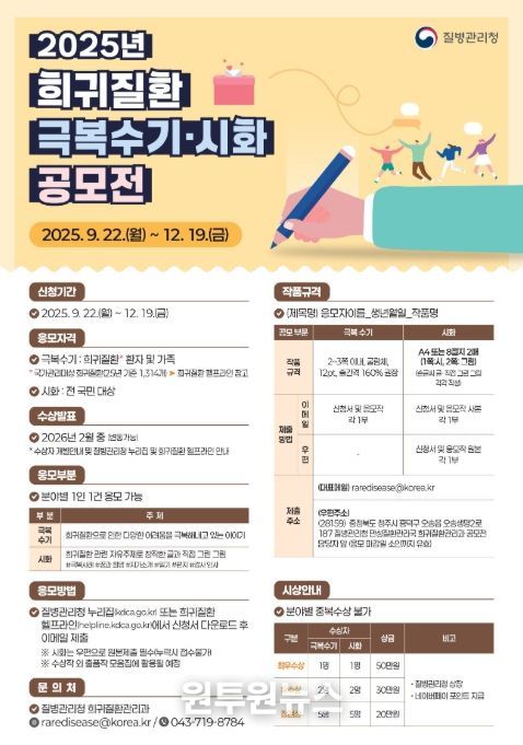 2025년 희귀질환 극복수기·시화 공모전 포스터