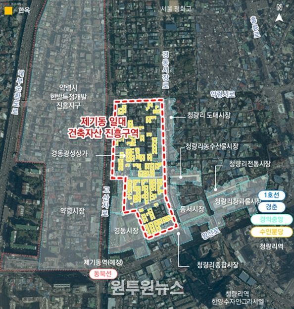 위치도(제기동 일대 건축자산 진흥구역)