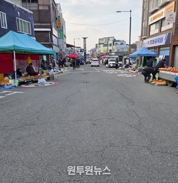 안성오일장 보행안전을 위해 노점 구획 정비에 나선다