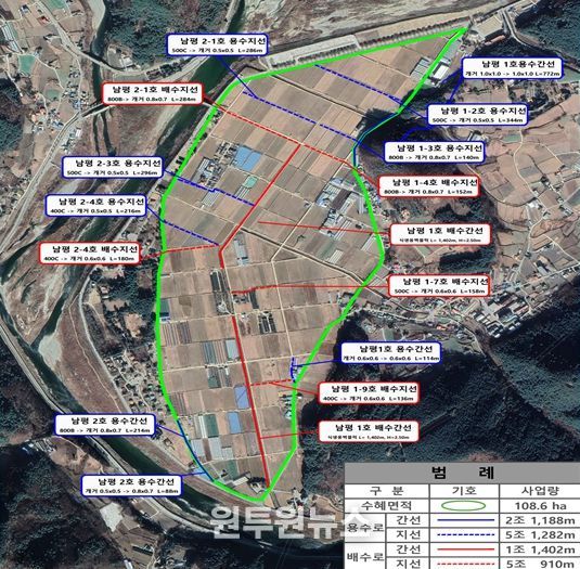 「남평지구 대구획경지정리 시설개량사업 조감도」