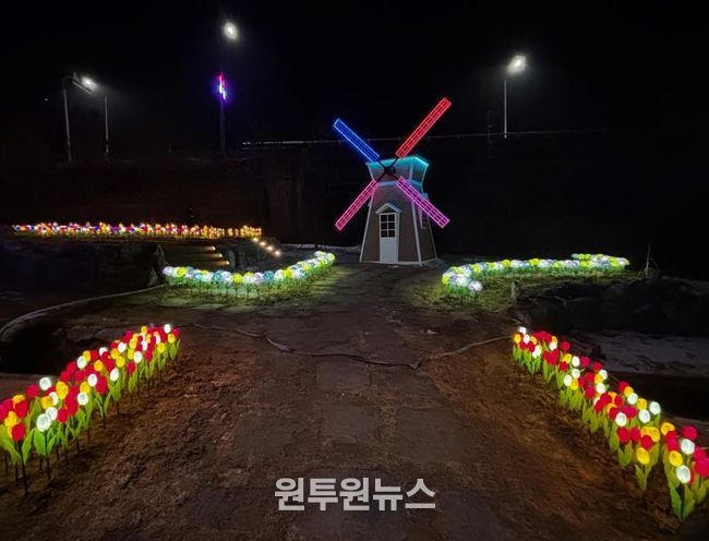 포천시, 일동면 청계저수지 경관조명 설치사업 준공