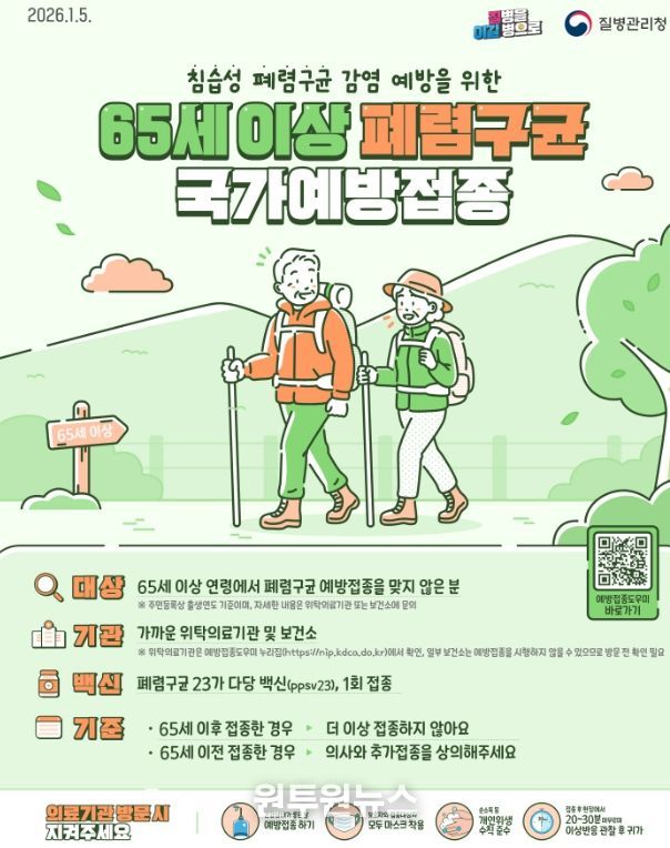 통영시, 어르신 폐렴구균 무료 예방접종