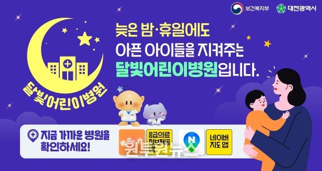 대전시, 달빛어린이병원 5개구 지정