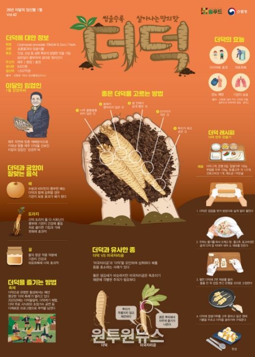 1월 이달의 임산물로 '더덕' 포스터