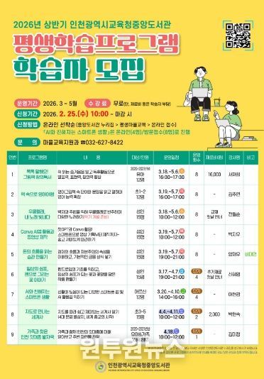 ‘상반기 평생학습프로그램’ 학습자 모집