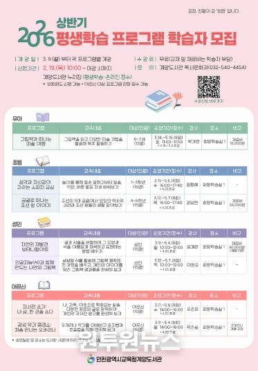 ‘상반기 평생학습 프로그램’ 학습자 모집