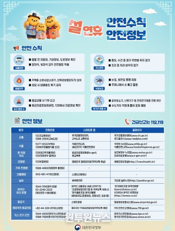 설 연휴 안전수칙·안전정보