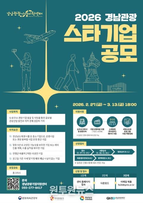 ‘2026년 경남 관광 스타기업’ 포스터