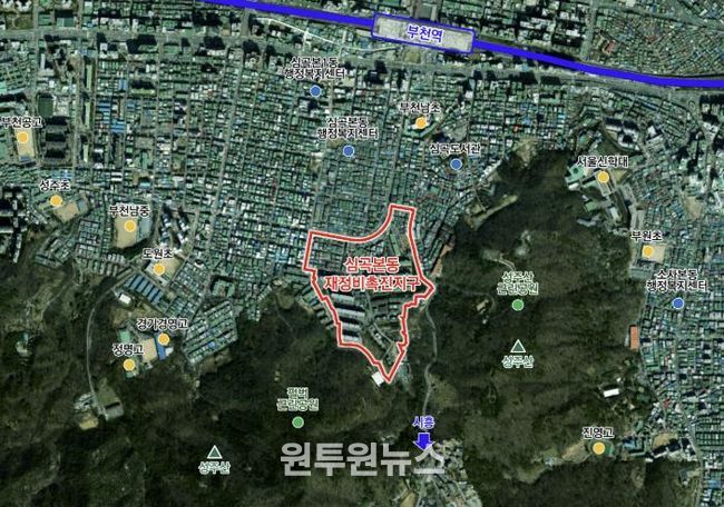 심곡본동 재정비촉진지구 위치도