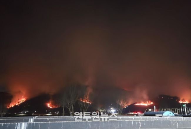 밀양시 삼랑진읍 산불(야간)