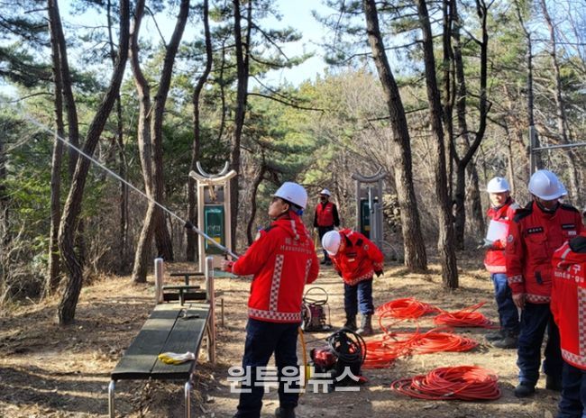 해운대구, ‘산불방지 기계화시스템’ 지상 진화훈련 실시