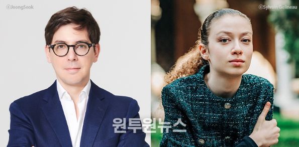 왼쪽부터 아드리앙 페뤼숑(지휘), 아리엘 벡(피아노) (사진제공=부천시립예술단)