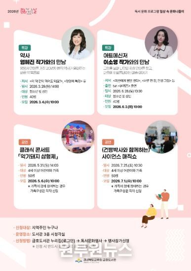 금호도서관 일상 속 문화나들이 운영