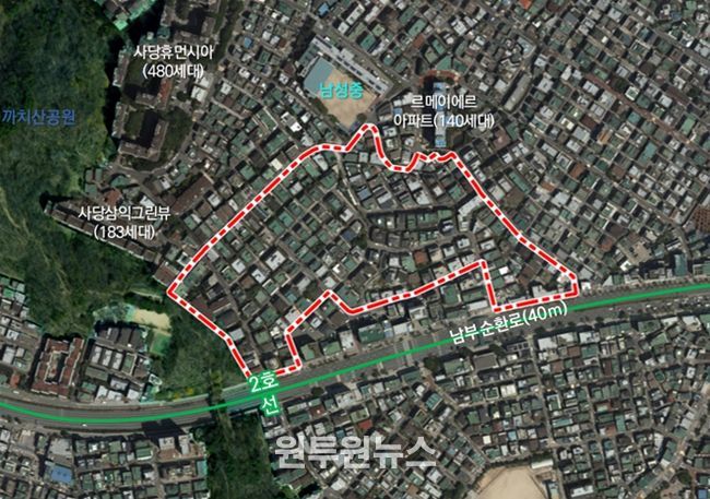 모아타운 대상지 위치도(동작구 사당동 449)