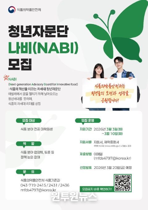 제1기 청년자문단‘나비’모집 포스터