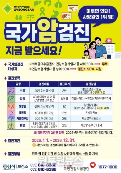 2026년 국가암검진사업 홍보자료