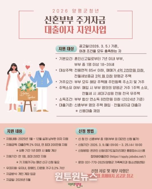 신혼부부 주거 자금 대출이자 지원사업