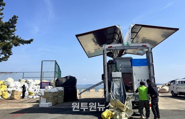 장흥군, 해양쓰레기 변신 ‘폐스티로폼 감용기’ 3월 본격 가동