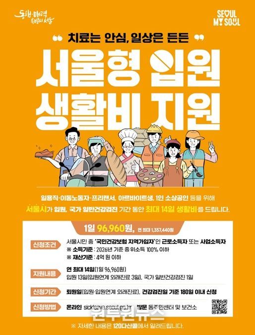 2026년 서울형 입원 생활비 사업 안내문