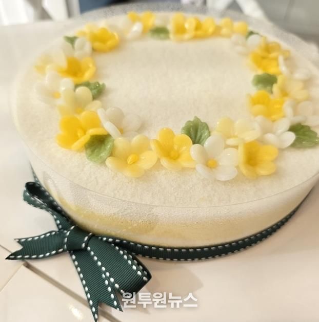 봄꽃 떡케이크