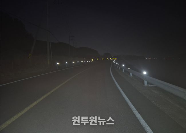 통영시, ‘어두운 도로의 안전 길잡이’시선유도시설 설치