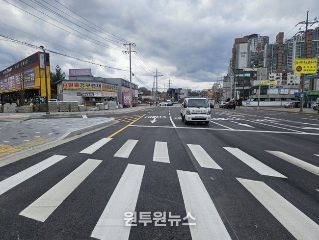 의정부시, 만가대 교차로 개선 완료…차로 확대‧불법 현수막 차단