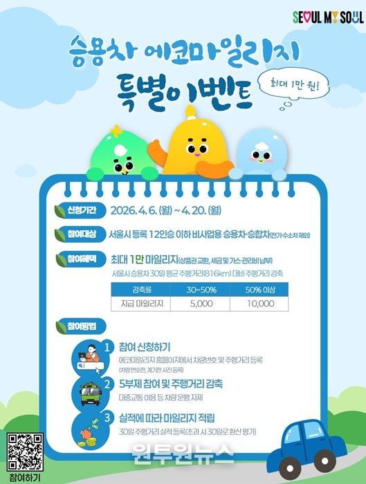 승용차 에코마일리지 특별 이벤트 포스터