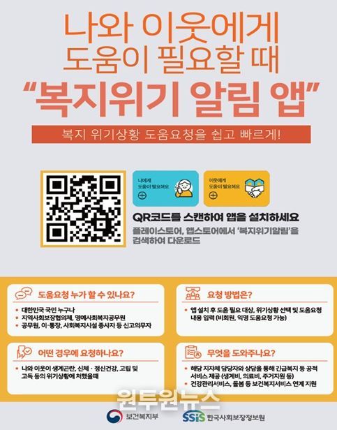 위기가구 있을 땐‘복지위기 알림 앱’신고