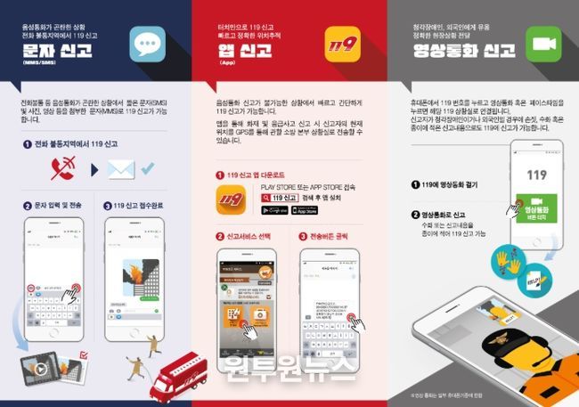 문자·영상·앱으로 119 신고