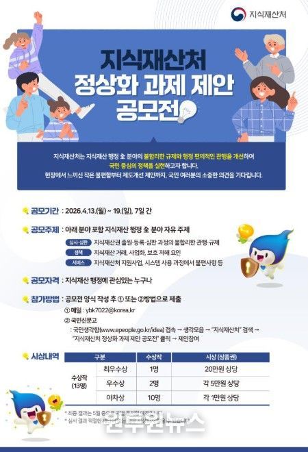 지식재산처 정상화 과제 제안 공모전 포스터