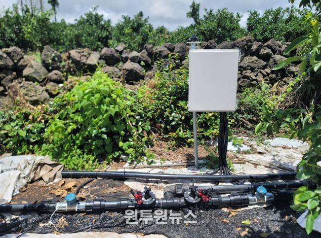 노지 감귤원, 관수제어함 및 전자밸브