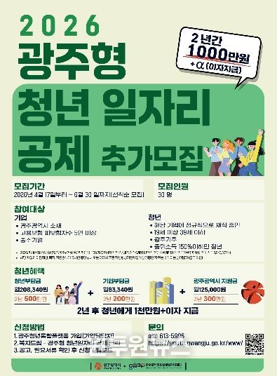 포스터_광주형 청년일자리공제 추가모집