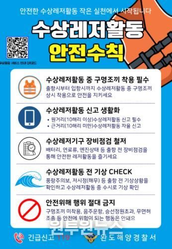 완도해경, 완도 신항만에서 동력수상레저기구 무상점검 서비스 실시